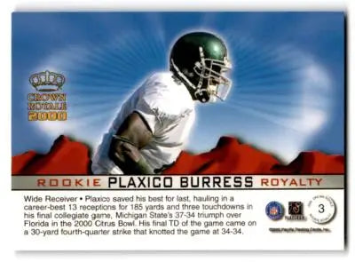 2000 Pacific Crown Royale #3 Plaxico Burress Rookie Royalty - Football Card Single