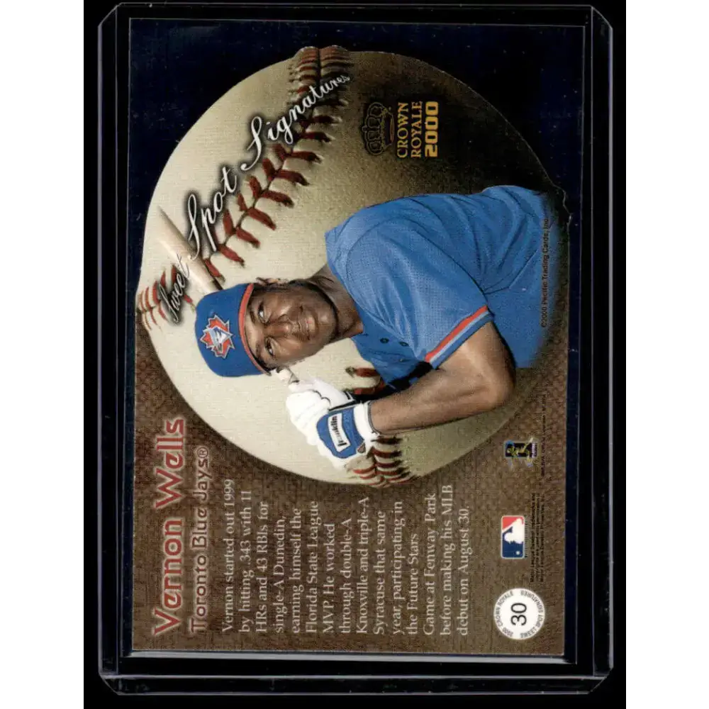 2000 Pacific Crown Royale #30 Vernon Wells Toronto Blue Jays NM-MT Auto Baseball Card - Baseball Card Single