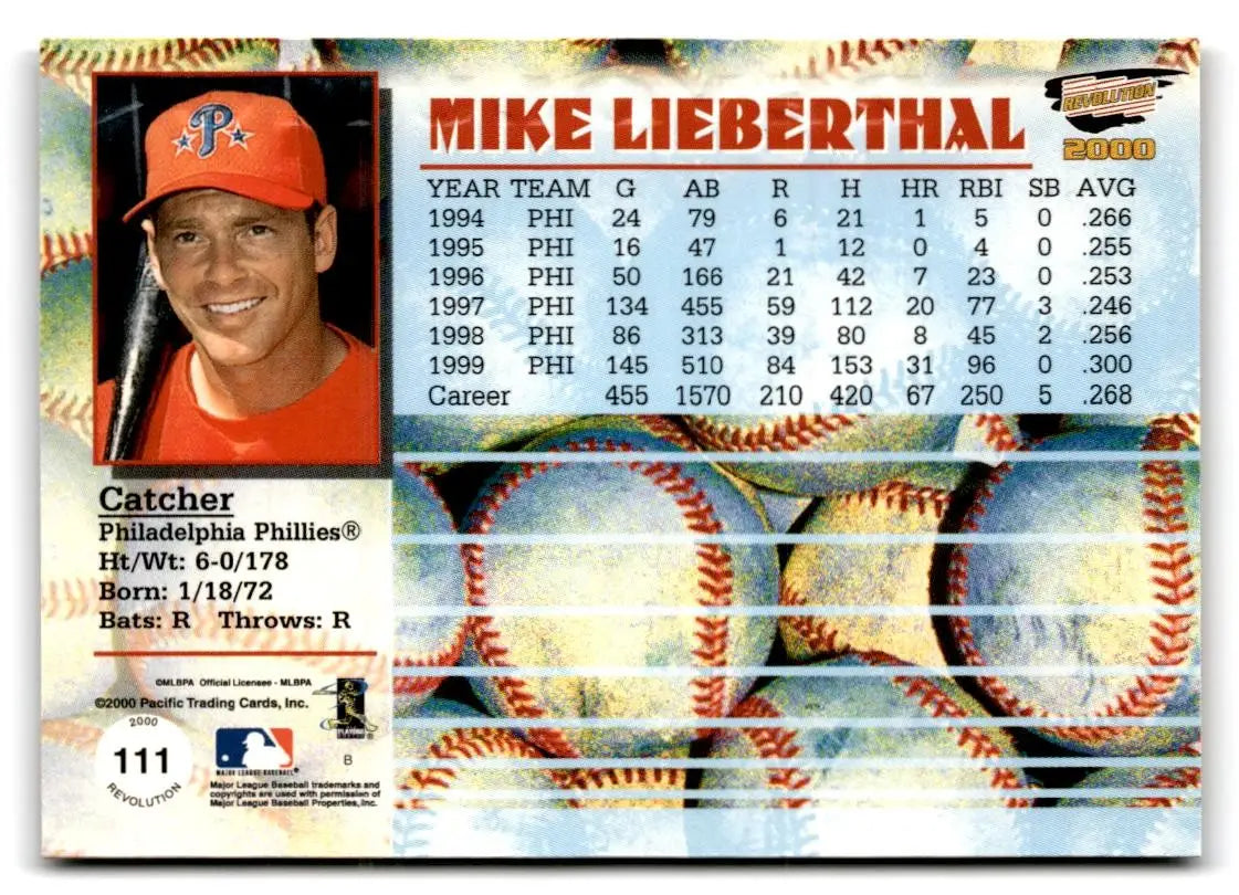 2000 Pacific Revolution #111 Mike Lieberthal - Baseball Card Single