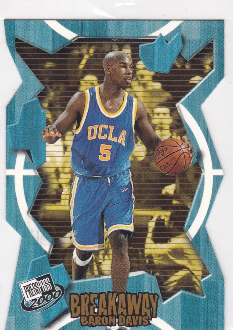 Baron Davis UCLA basketball card from 2000 Press Pass #BA32 Davis UCLA die cut insert