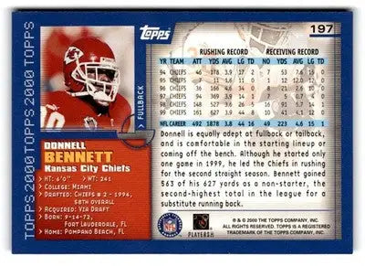 2000 Topps #197 Donnell Bennett - Football Card Single