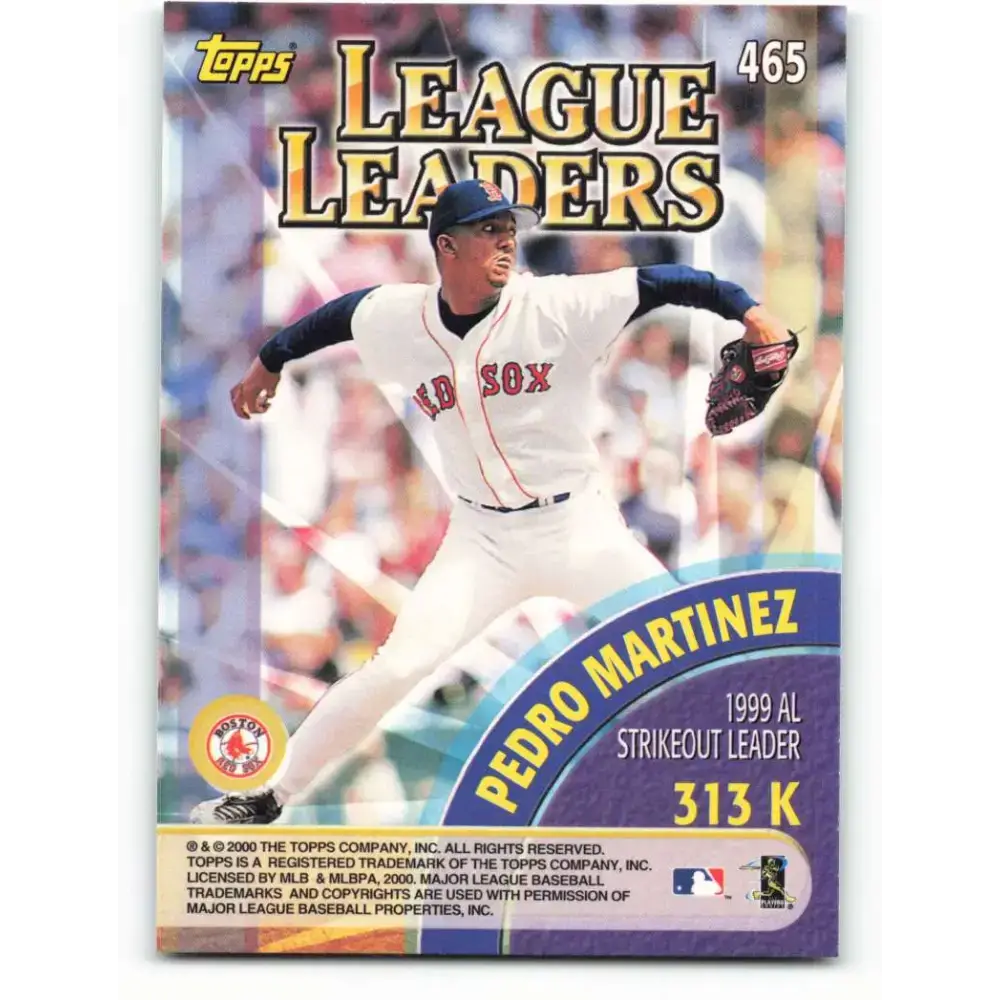 2000 Topps #465 Randy Johnson/Pedro Martinez EX Excellent Boston Red Sox/Arizona Diamondbacks Baseball Card - Baseball