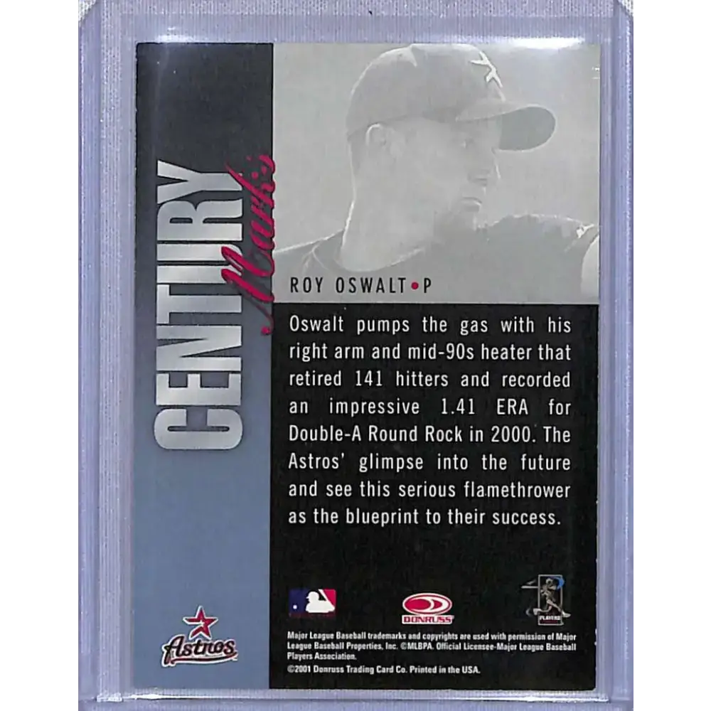 2001 Donruss Signature #NNO Roy Oswalt Auto Houston Astros NM-MT Baseball Card - Baseball Card Single