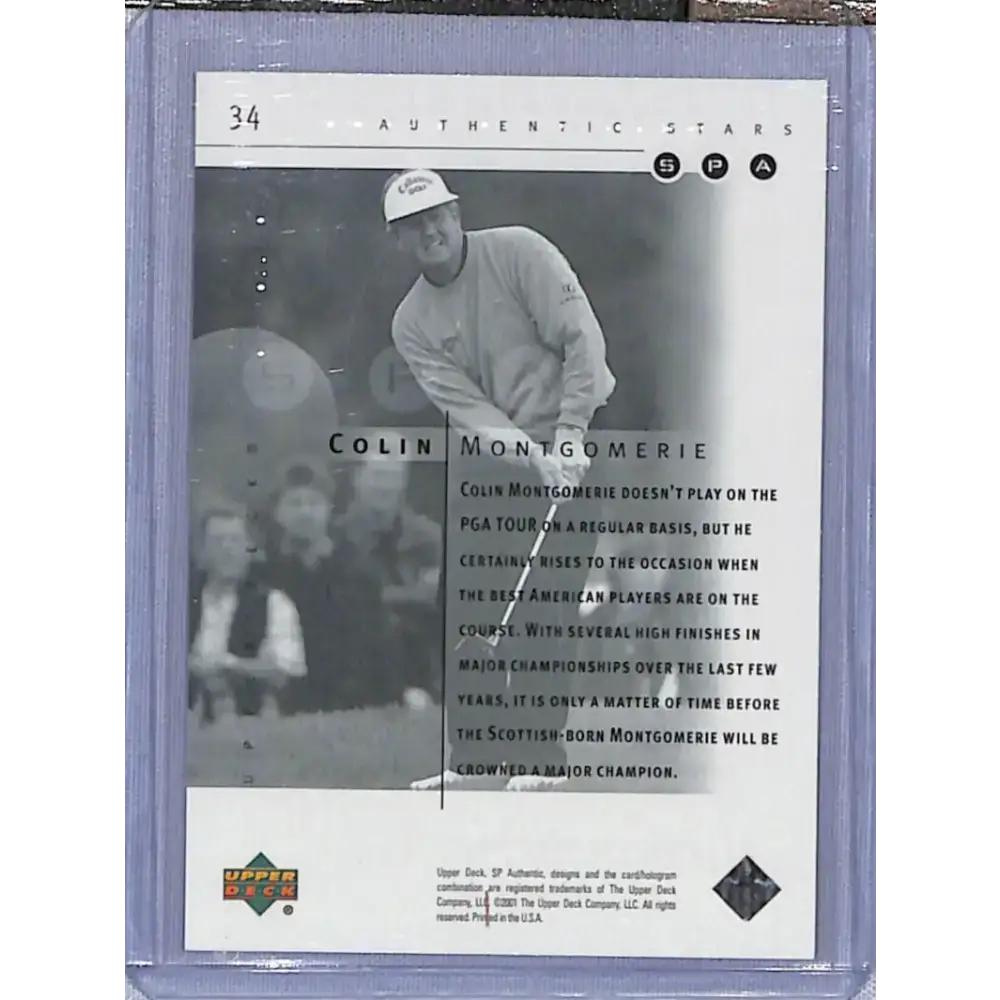2001 Upper Deck SP Authentic Preview #34 Colin Montgomerie NM-MT Golf Card - Other