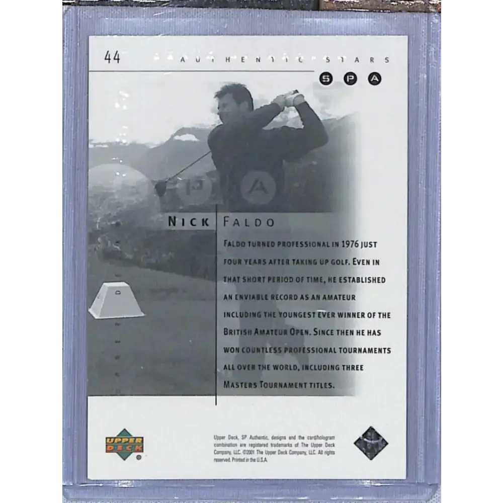 2001 Upper Deck SP Authentic Preview #44 Nick Faldo NM-MT Golf Card - Other