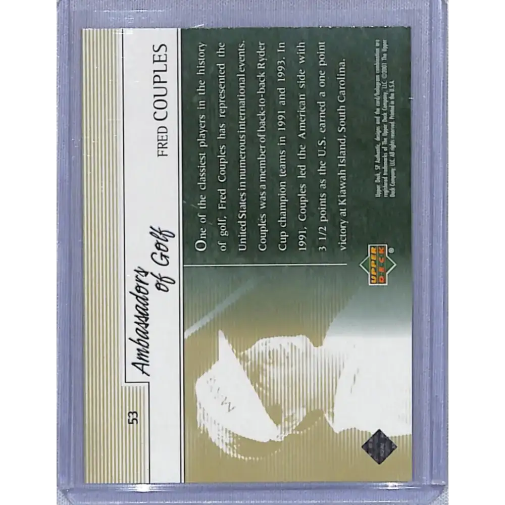 2001 Upper Deck SP Authentic Preview #53 Fred Couples NM-MT Golf Card - Other