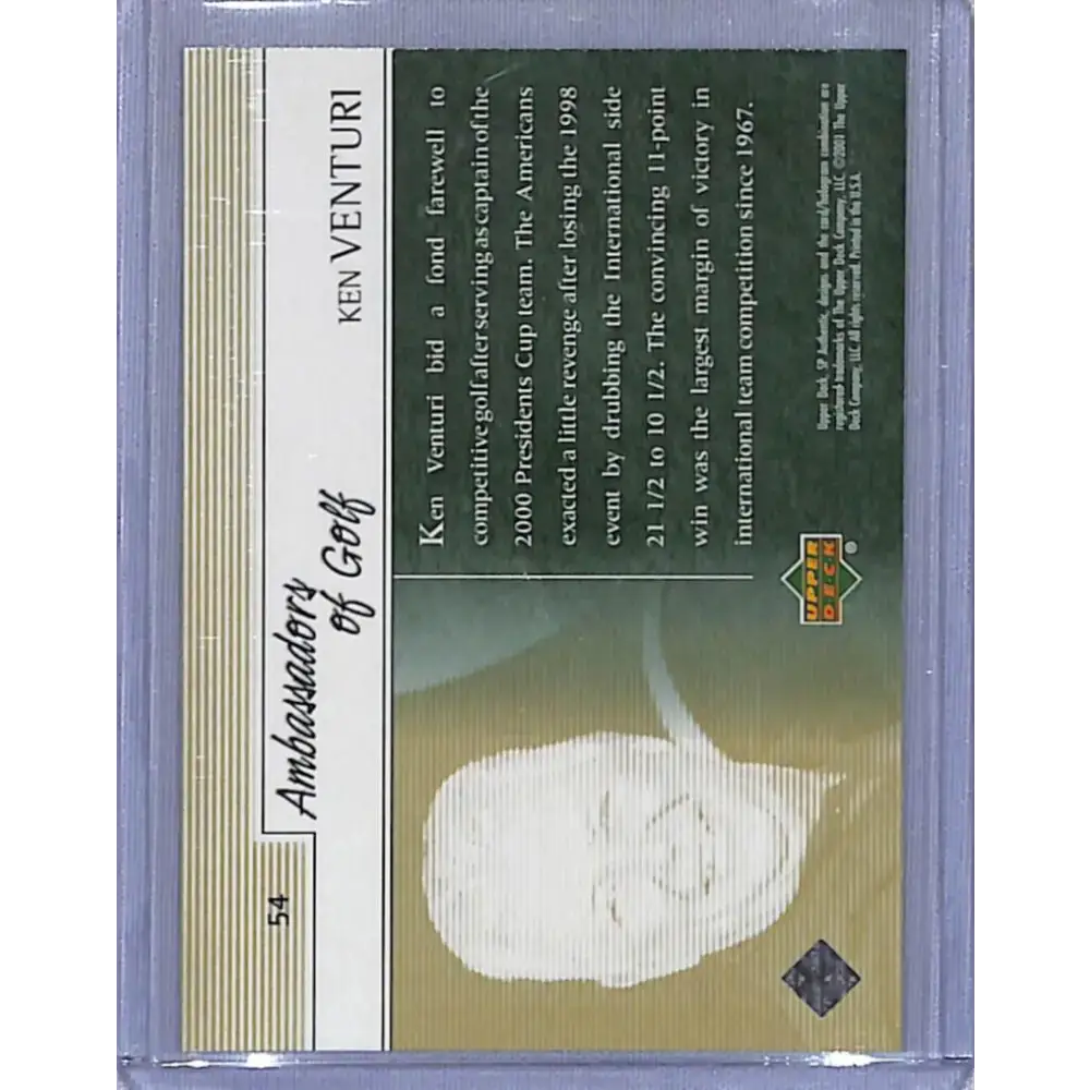 2001 Upper Deck SP Authentic Preview #54 Ken Venturi NM-MT Golf Card - Other