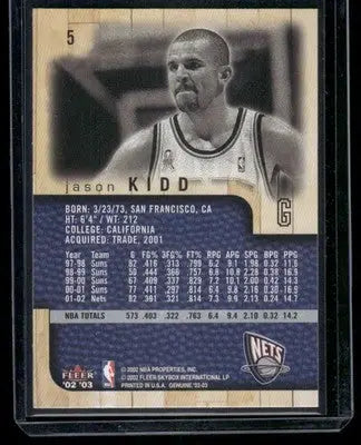 2002-03 Fleer Genuine Jason Kidd #5 Basketball - Basketball Card Single