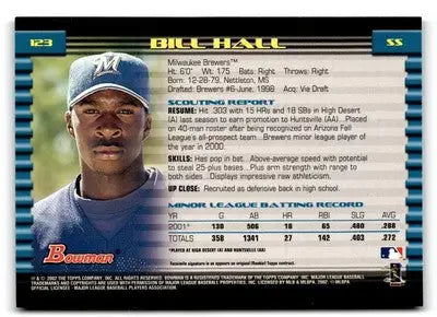 2002 Bowman #123 Bill Hall - Baseball Card Single