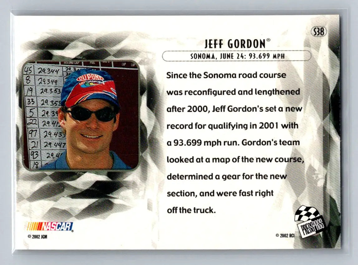2002 Press Pass Eclipse #S38 Jeff Gordon Solar Eclipse Hendrick Motorsports - Racing Card Single