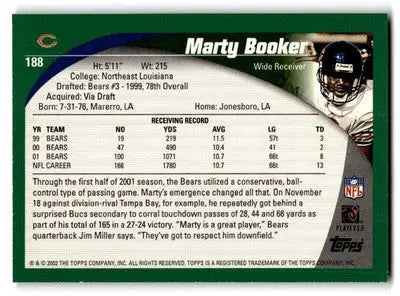 2002 Topps #188 Marty Booker - Football Card Single