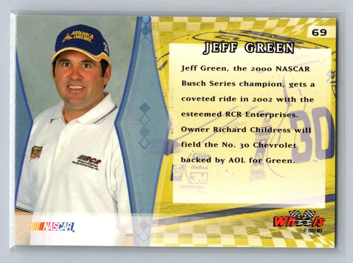 2002 Wheels High Gear #69 Jeff Green Richard Childress Racing - Racing Card Single