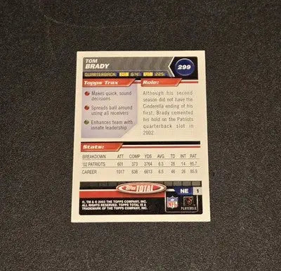 2003 Topps Total #299 Tom Brady - Football Card Single