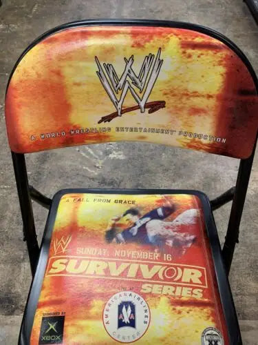 WWE Survivor Series folding chair featuring Shane McMahon VIP Ringside design