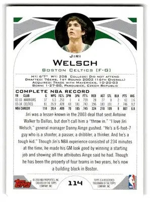 2004-05 Topps #114 Jiri Welsch - Basketball Card Single