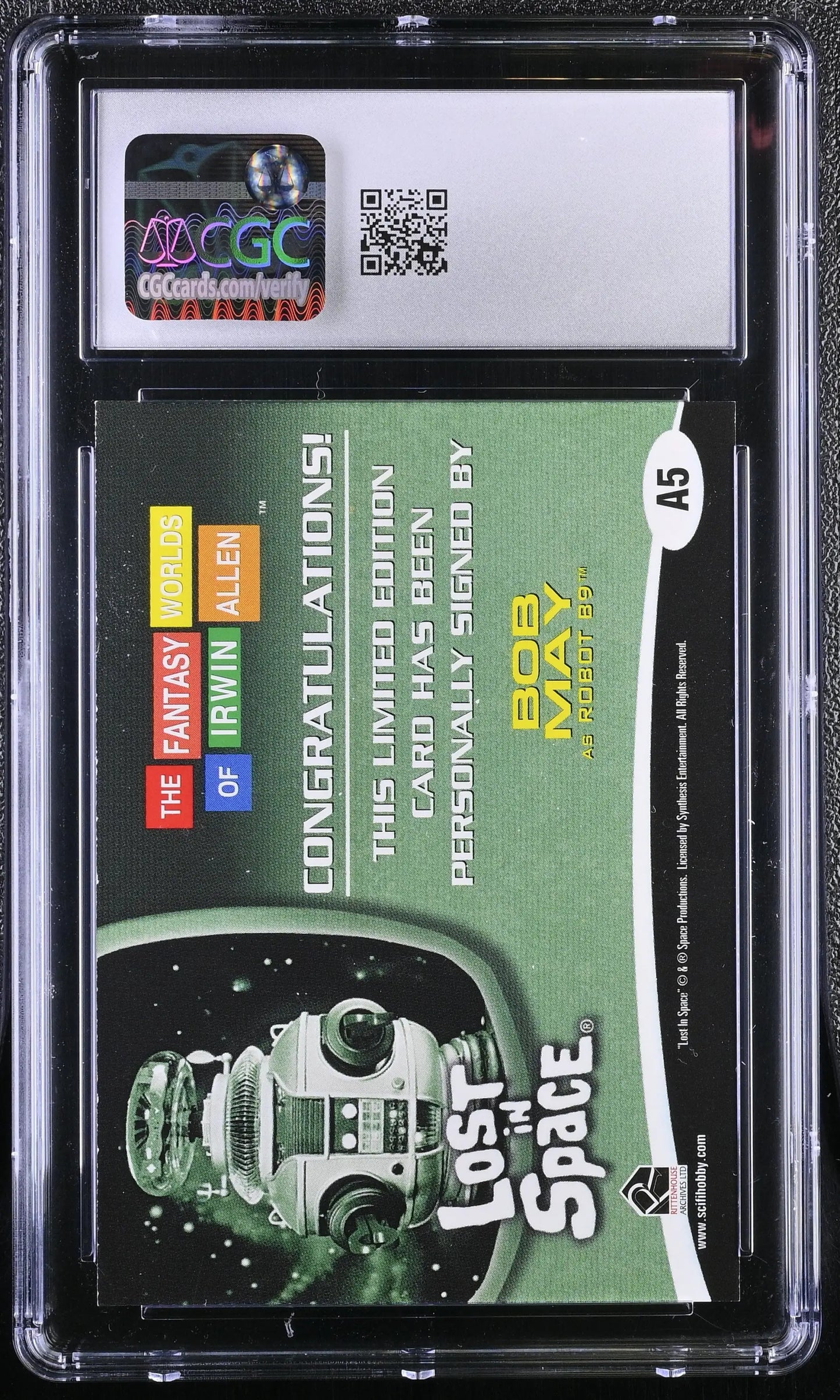 2004 Rittenhouse Lost in Space Bob May Autograph Card A5 Graded CGC 8.5 NM/Mint+ - Non-Sport Single