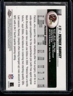2004 Topps Patrick Ramsey #2 Football - Football Card Single