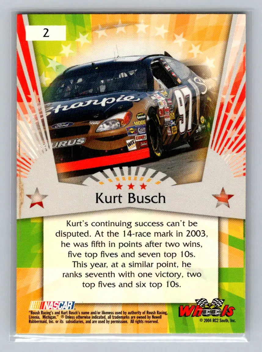 2004 Wheels American Thunder #2 Kurt Busch Roush Racing - Racing Card Single
