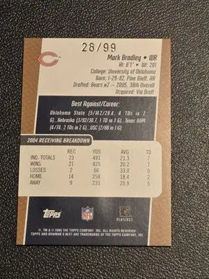 2005 Bowman’s Best Mark Bradley Bronze #28/99 - Football Card Single
