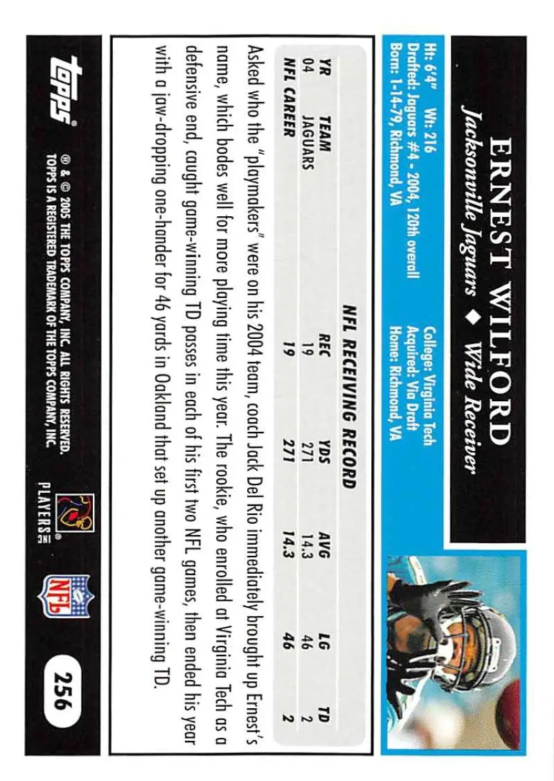 2005 Topps #256 Ernest Wilford NM-MT Jacksonville Jaguars Football Card - Football Card Single