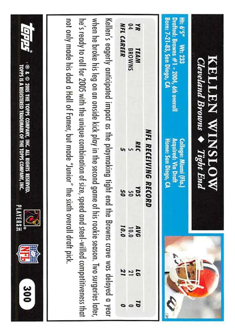 2005 Topps #300 Kellen Winslow NM-MT Cleveland Browns Football Card - Football Card Single