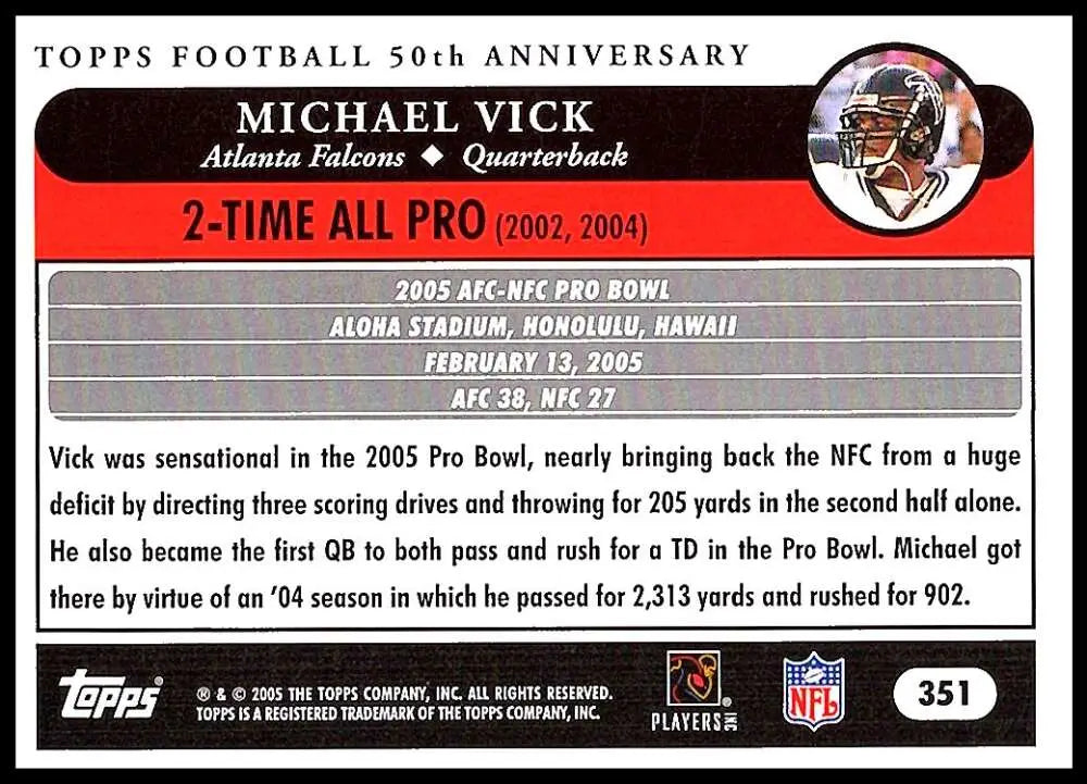 2005 Topps #351 Michael Vick NM-MT Atlanta Falcons Football Card - Football Card Single