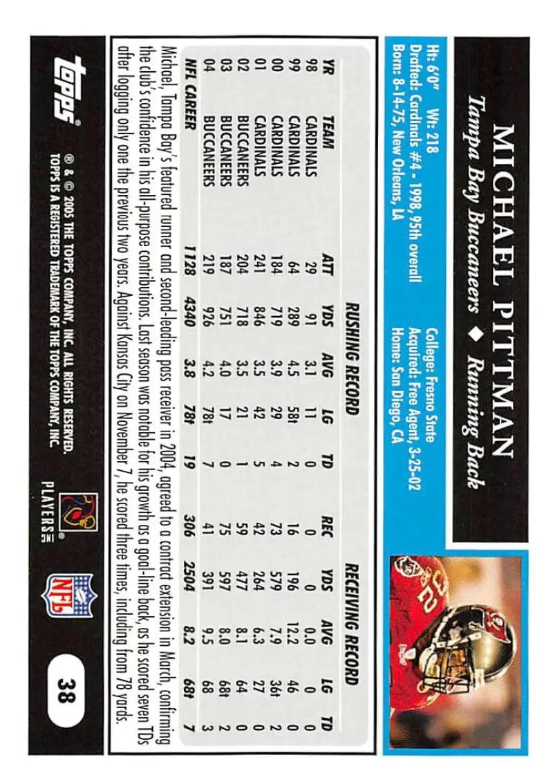 2005 Topps #38 Michael Pittman NM-MT Tampa Bay Buccaneers Football Card - Football Card Single