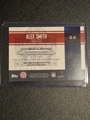 2005 Topps Draft Picks & Prospects #SS-AS Alex Smith Senior Standout Jersey - Football Card Single