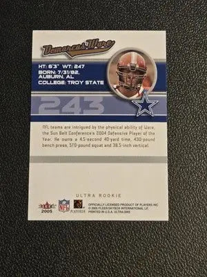 2005 Ultra #243 DeMarcus Ware - Football Card Single