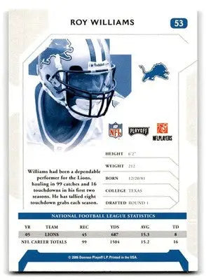 2006 Playoff NFL Playoffs #53 Roy Williams - Football Card Single