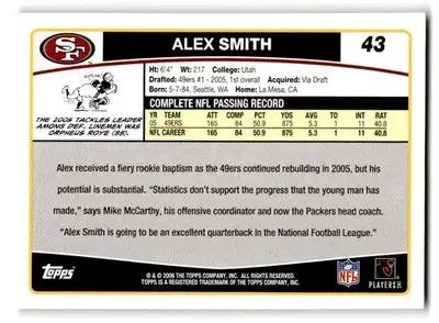 2006 Topps #43 Alex Smith - Football Card Single