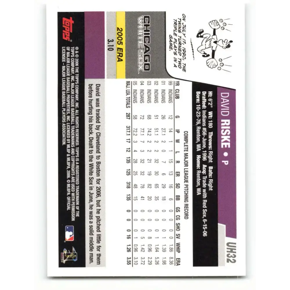 2006 Topps Update #32 Dave Riske EX Excellent Chicago White Sox Baseball Card - Baseball Card Single