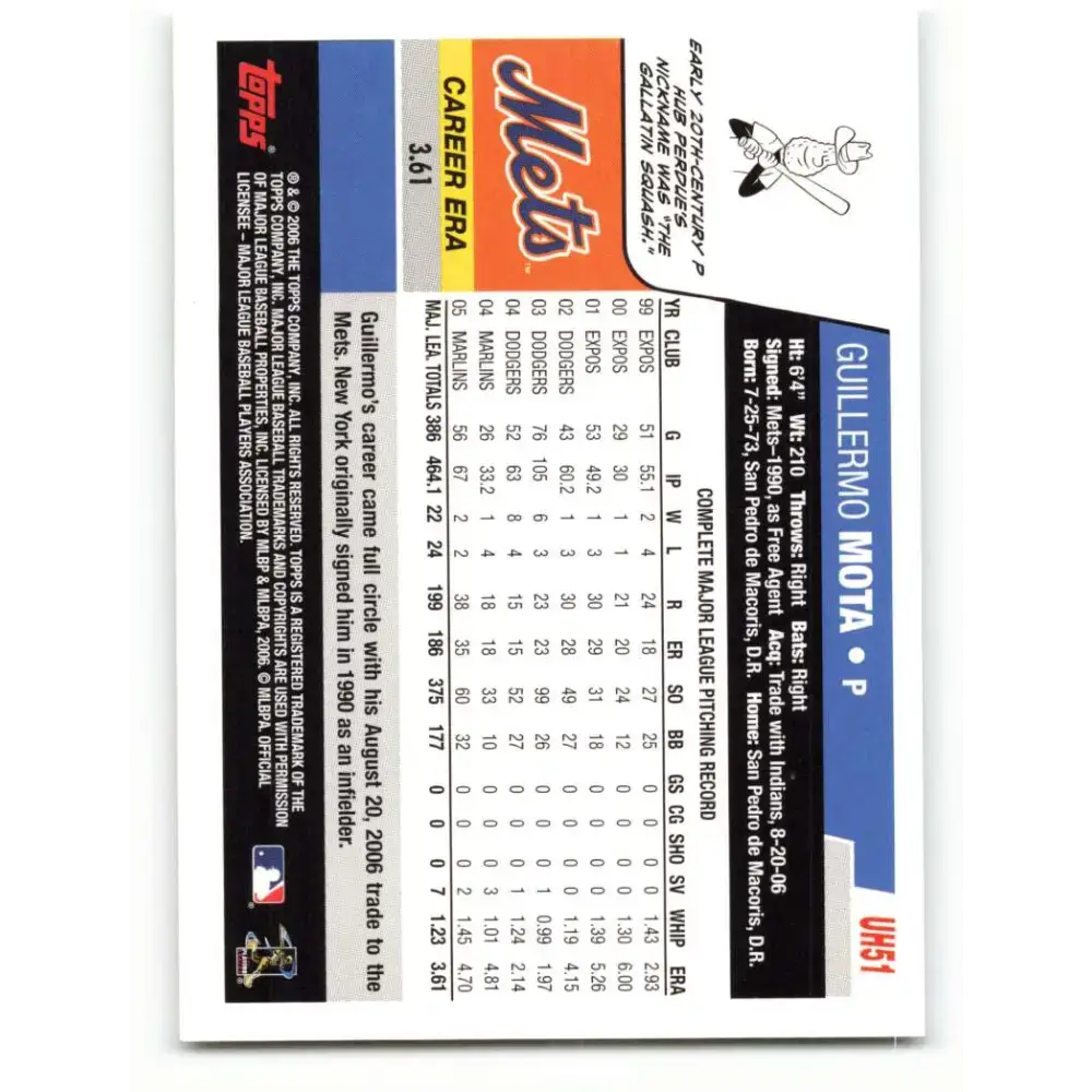 2006 Topps Update #51 Guillermo Mota EX Excellent Cleveland Indians Baseball Card