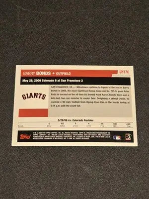 2006 Topps Updates & Highlights #UH176 Barry Bonds - Baseball Card Single