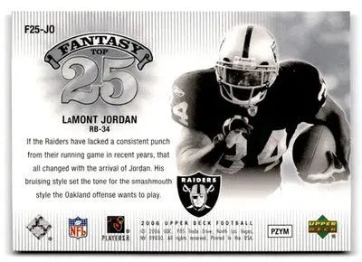 2006 Upper Deck #F25-JO LaMont Jordan Fantasy Top 25 - Football Card Single