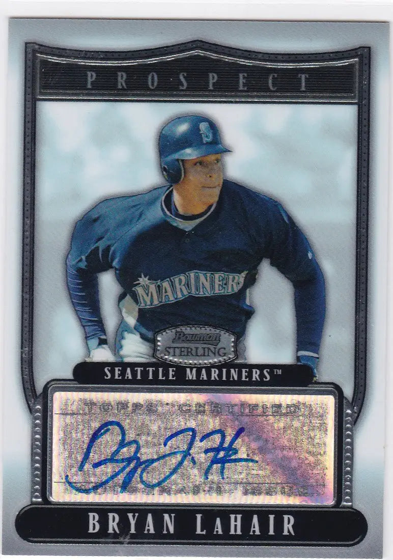 Bryan LaHair auto baseball card from 2007 Bowman Sterling Seattle Mariners collection