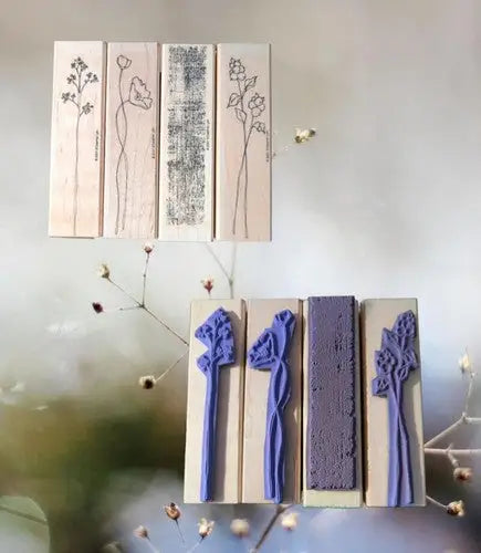 Lovely set of four floral and abstract rubber stamps from 2007 retired Stampin Up Oh So Lovely set