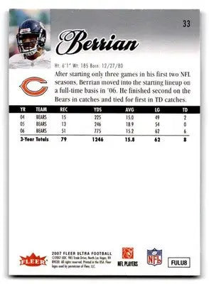 2007 Ultra #33 Bernard Berrian - Football Card Single