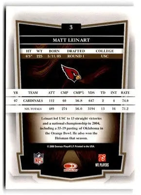 2008 Donruss Classics #3 Matt Leinart - Football Card Single