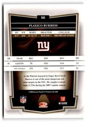 2008 Donruss Classics #66 Plaxico Burress - Football Card Single