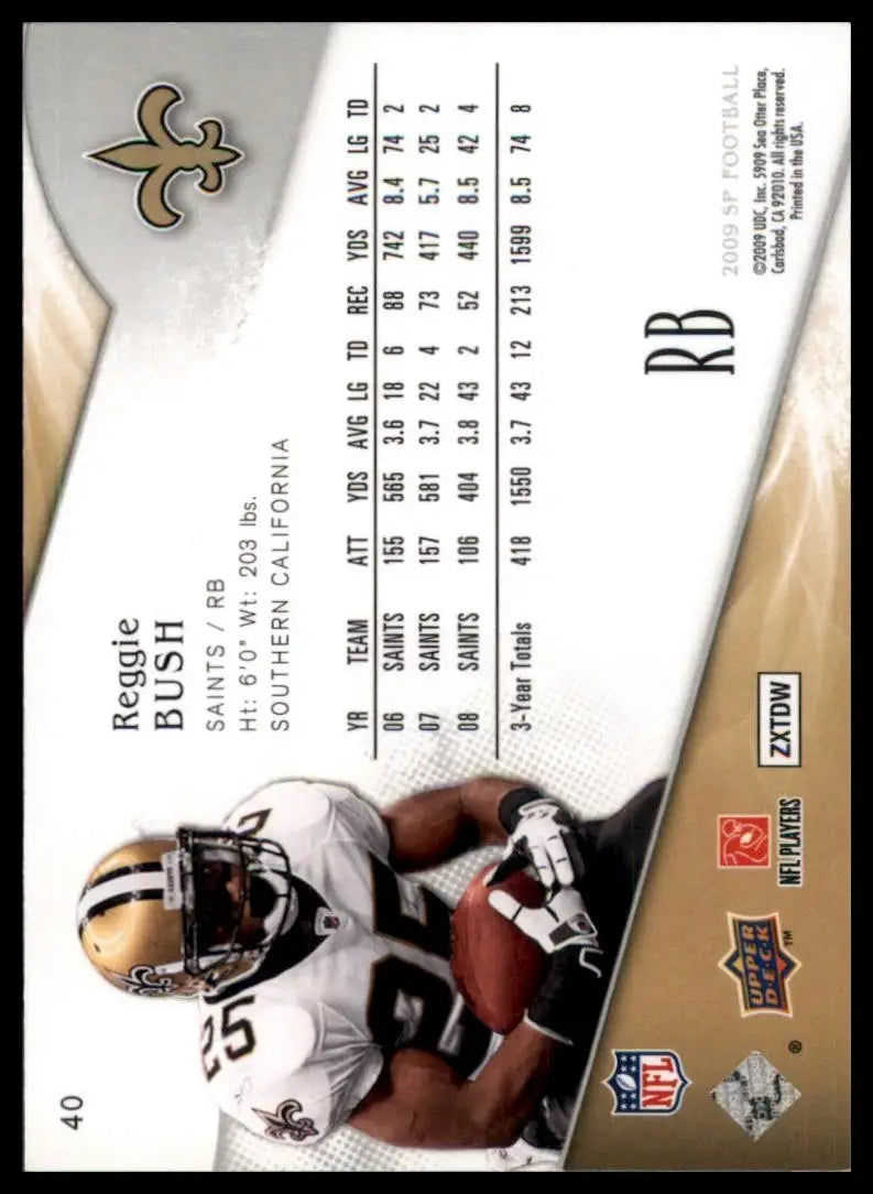 2008 SP Reggie Bush #83 New Orelans Saints Football Card NFL Sports - Football Card Single