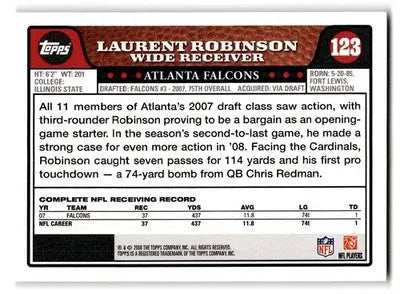 2008 Topps #123 Laurent Robinson - Football Card Single