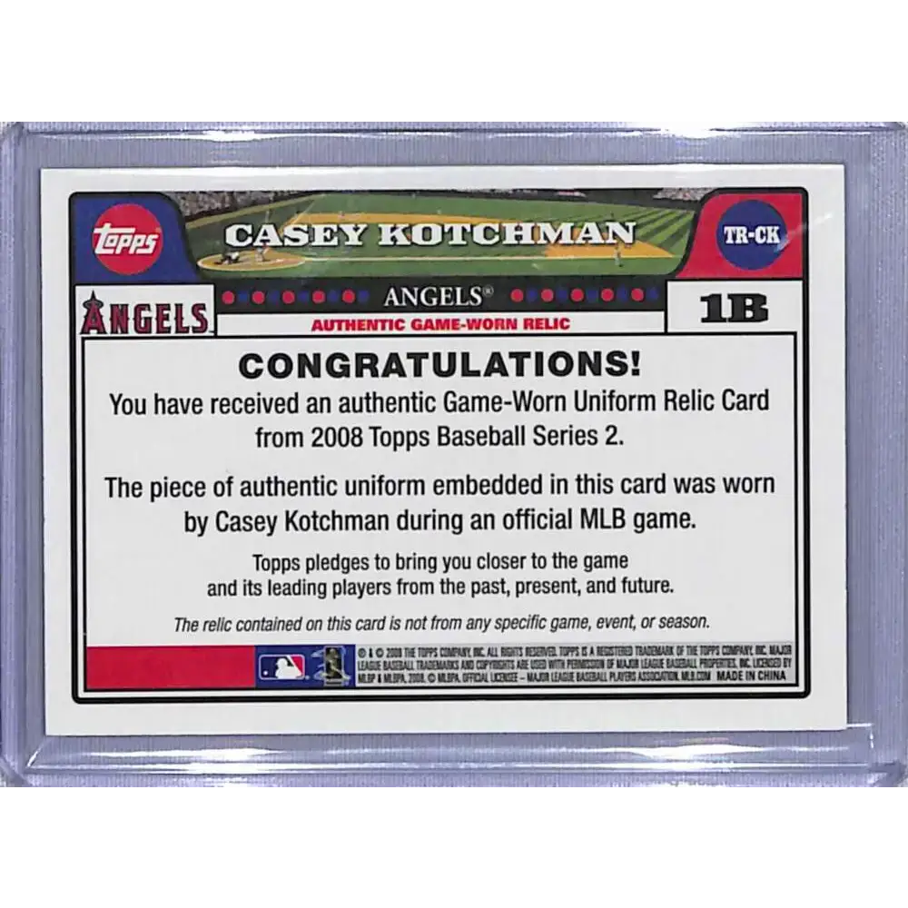 2008 Topps #TR-CK Casey Kotchman Los Angeles Angels NM-MT Baseball Card - Baseball Card Single
