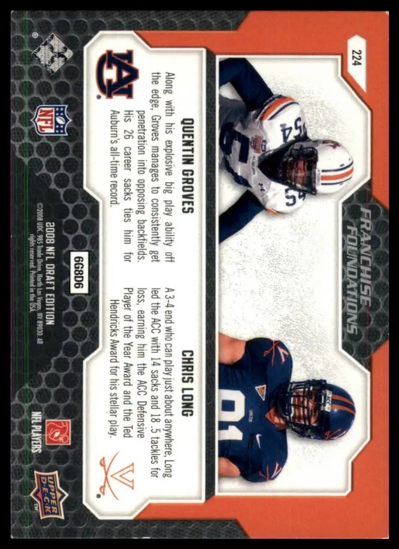 2008 Upper Deck Draft Edition Quentin Groves Chris Long Franchise Foundations - Football Card Single