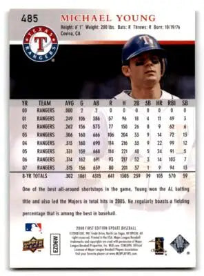 2008 Upper Deck First Edition #485 Michael Young - Baseball Card Single