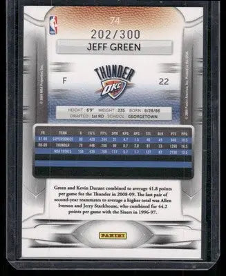2009-10 Panini Prestige Bonus Shots Jeff Green #74 Basketball - Basketball Card Single