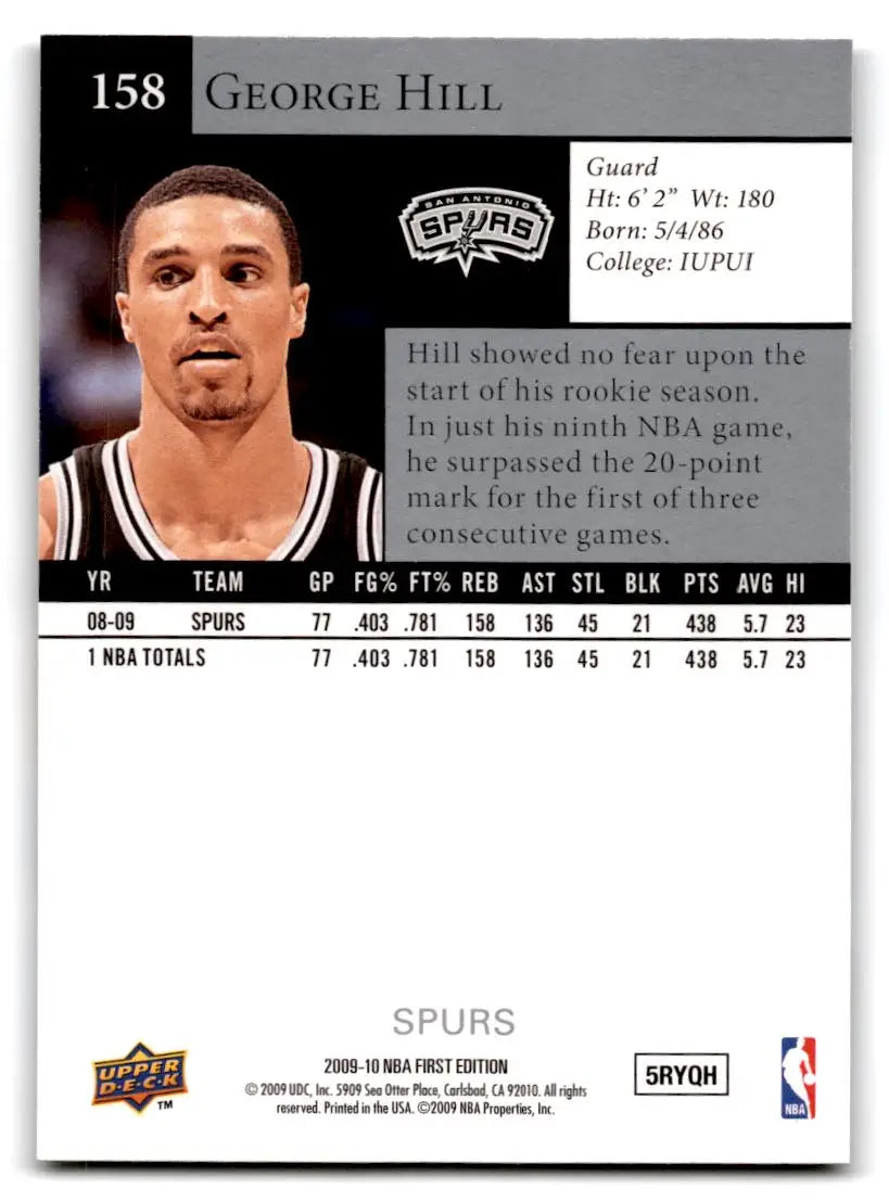 2009-10 Upper Deck First Edition #158 George Hill - Basketball Card Single