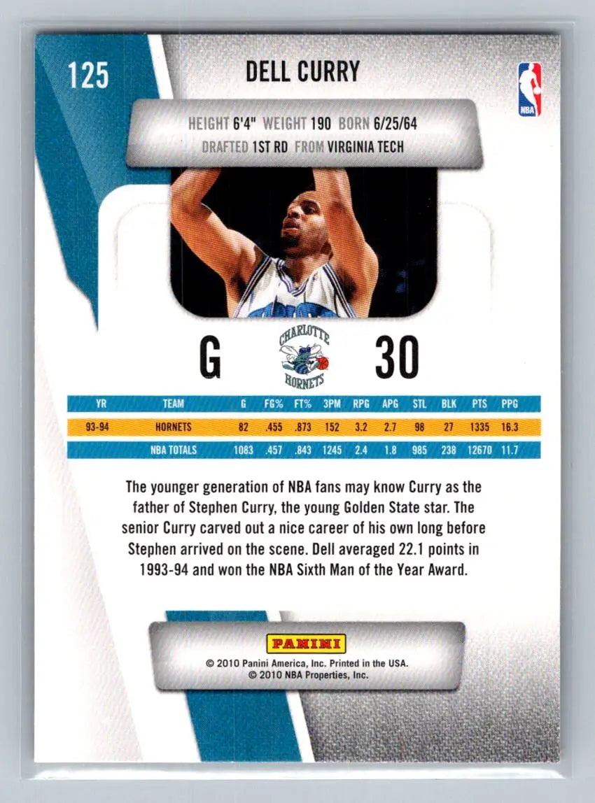 2010-11 Panini Prestige #125 Dell Curry Charlotte Hornets - Basketball Card Single