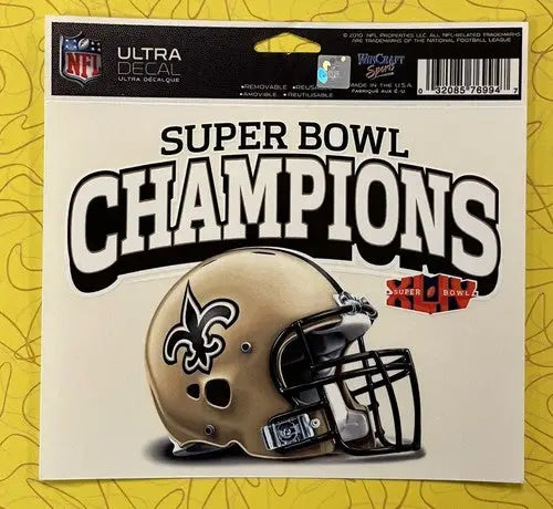 2010 Super Bowl Champion New Orleans Saints 5x7 Ultra Decal Wincraft - Sports Memorabilia