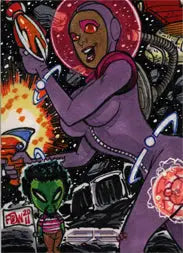 2011 5finity Galaxgals Eradication Frankie B Washington Rare Sketch Card - Non-Sports Card Single
